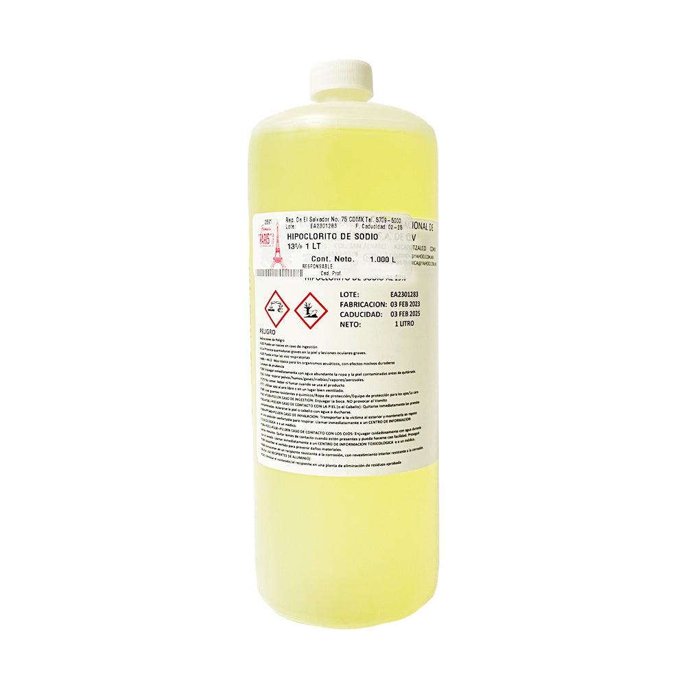 Hipoclorito de Sodio al 13% 1 L
