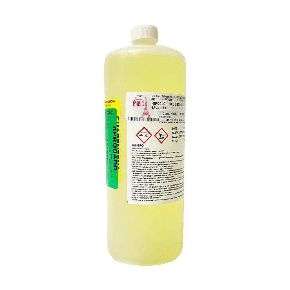 Hipoclorito de Sodio al 13% 1 L